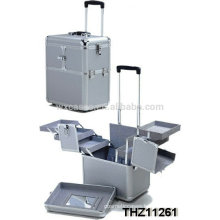 new design rolling cosmetic train case with 2 wheels